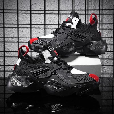 Men s Breathable Thick-soled Increased Mesh Sports Shoes