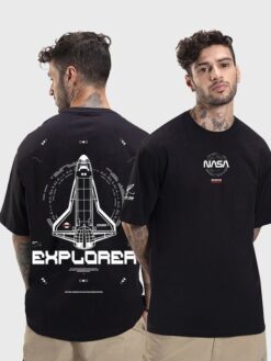NASA Printed Cotton Oversized T-shirt