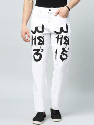 Men Mid-Rise Printed Clean Look Cotton Jeans