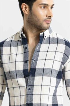 BROAD CHECKS CREAM SHIRT