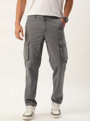 Men Solid Cotton Cargos Trousers