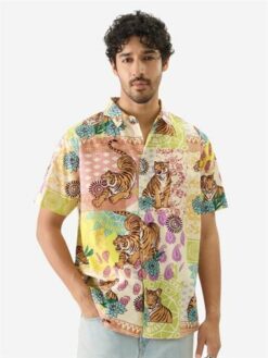 Short Sleeves Looney Tunes Printed Regular Fit Cotton Shirt