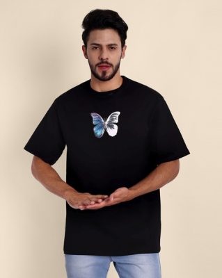 Loose Fit Typographic Print Crew Neck T-shirt