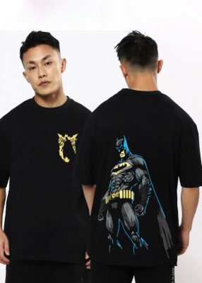 "The Dark Knight" Black Oversized T-Shirt for Men