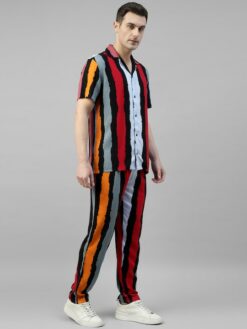 Striped Cuban Collar Relaxed Fit Shirt & Trouser Co-ord