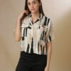 Abstract Collar Neck Top