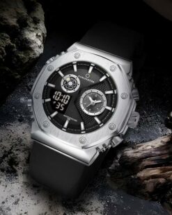 Men's Water-Resistant Dual Watch - Black