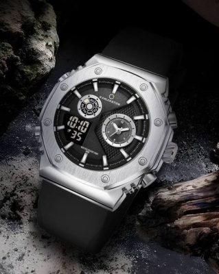 Men's Water-Resistant Dual Watch - Black