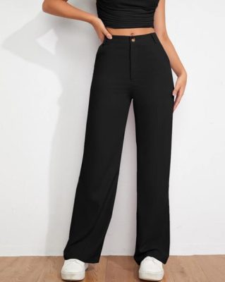 Flat Front Straight Fit Trousers