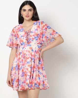 Floral Print Fit & Flare Dress