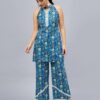 Floral Print Halter Neck Tunic with Palazzos Set