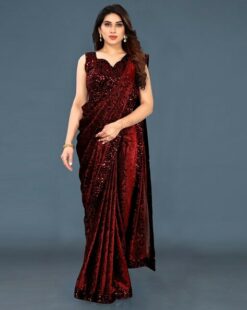 Floral Print Saree with Lace Border