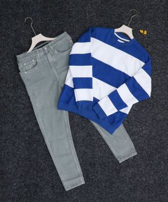 Blue T-shirt and Grey Jean Pant Combo for Men