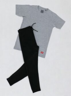 Cotton Half Sleeve Plain T-shirt and Black Track Pant Combo