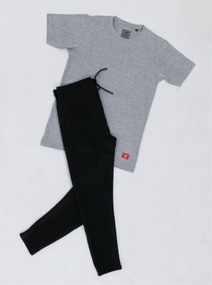 Cotton Half Sleeve Plain T-shirt and Black Track Pant Combo