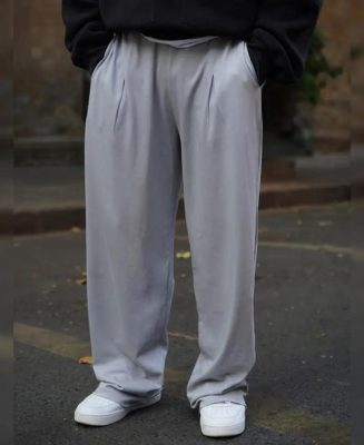 Grey Baggy Fit Track Pant