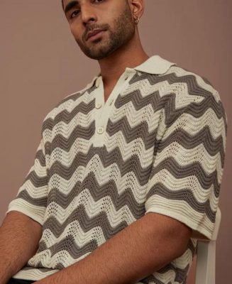 Grey and White Structured Oversized Half Sleeves T-Shirt