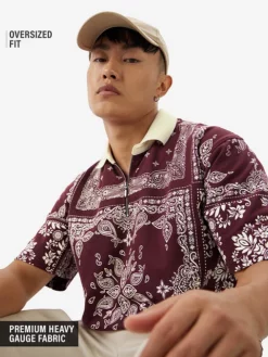 Indie Red Zipper Polos