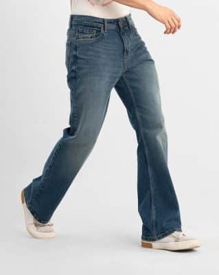 Lightly Washed Mid-Rise Jeans