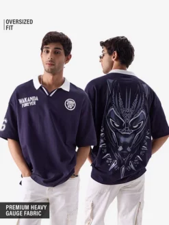Black Panther Mask 66 Men Oversized Polo