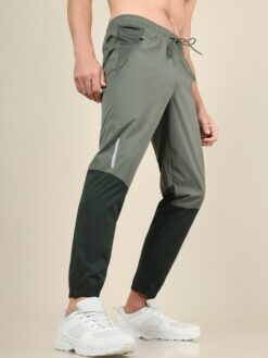 Men Colourblocked Slim Fit Rapid Dry Antimicrobial Joggers
