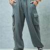 Men Grey Loose Fit Mid-Rise Cargo Joggers