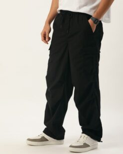 Men Loose Fit Flat Front Cargo Pants
