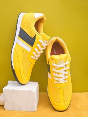 Mast & Harbour Men Yellow Solid Sneakers