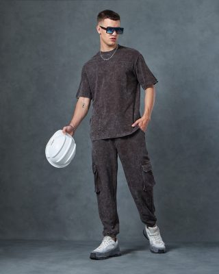 "Men's Brown Oversized Co-ordinates: Casual Comfort Elevated"