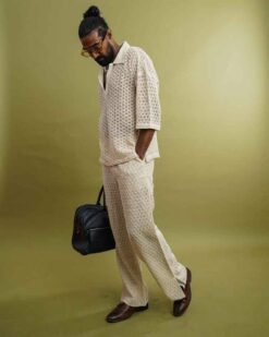 Men's Cream Oversized Co-ordinates