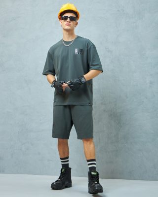 Grey Bugs Bunny Expression Printed Super Loose Fit Co-ordinates