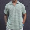 Pista Green Structured Regular Fit Half Sleeves T-Shirt