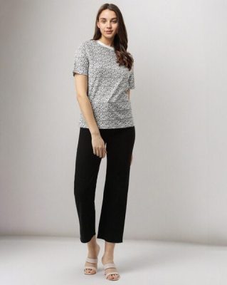 Pure Cotton Printed Short Sleeve Crew Neck T-Shirt