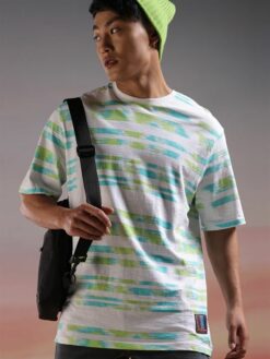 Striped Glitch Oversized T-shirt