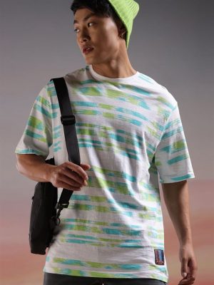 Striped Glitch Oversized T-shirt