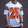 White "25" Print Oversize Drop Shoulder Dri-Fit Jersey