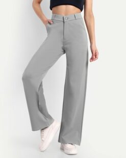 Women Straight Fit Flat Front Pants