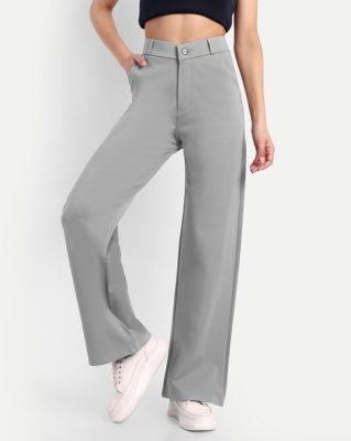 Women Straight Fit Flat Front Pants