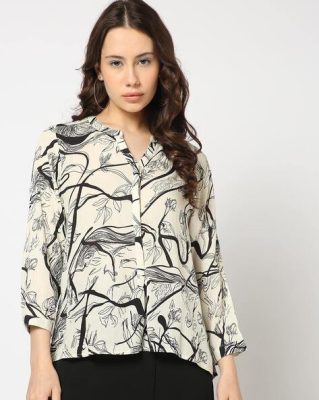 Off-White Printed Relaxed Fit Top by FIG