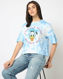 Women Tie-Dye Boxy Fit Crew Neck T-Shirt