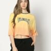 Women Typographic Print Loose Fit Crew Neck T-Shirt