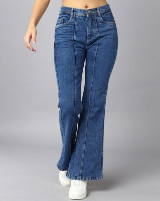 Women's Washed Flared Jeans
