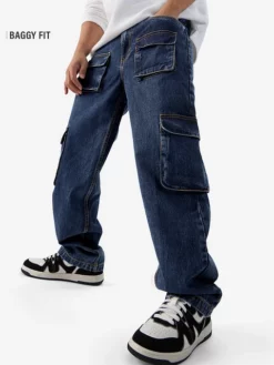 Brady Blue Men Cargo Pants