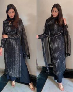 All Functional Black Color Yankita Kapoor Plazo Suit