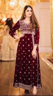 All Functional Viscos Velvet Embroidery Work Salwar Suit
