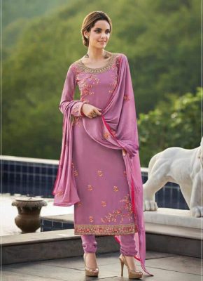 All Functional Wear Designer Pink Color Embroidery Work Salwar Suit