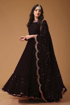 Beautiful Black Color Georgette Designer Anarkali Suit