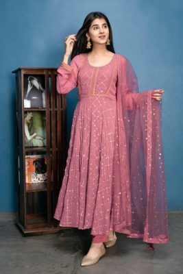 Blissful Pink Party Wear Anarkali Suit