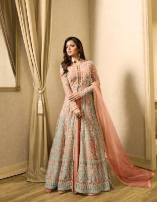Blissta Collection Bollywood Peach Color Heavy Party Wear Suit