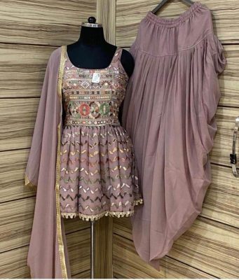 Blissta Color Top with Dhoti Suit